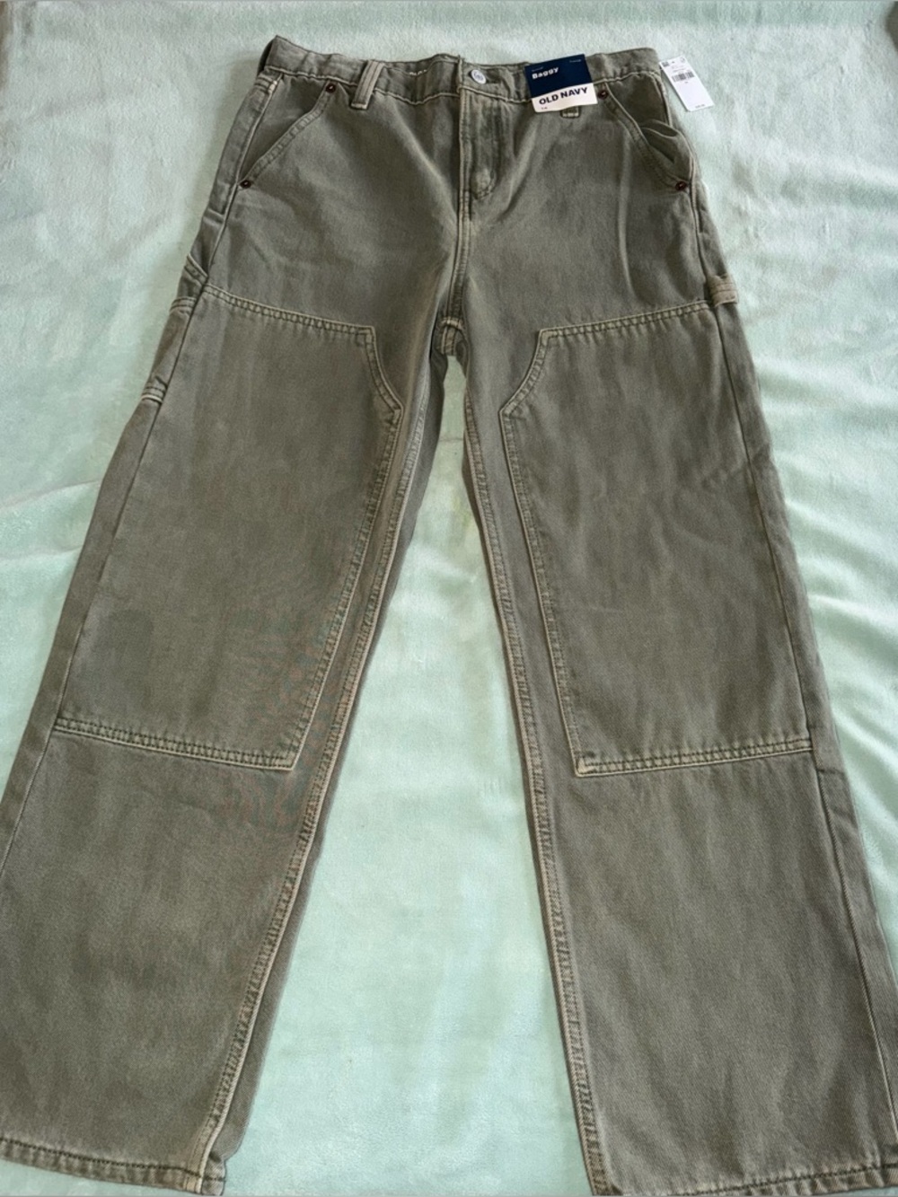 Old Navy Kids Olive Workwear Carpenter Pants- Baggy- NWT- size 14